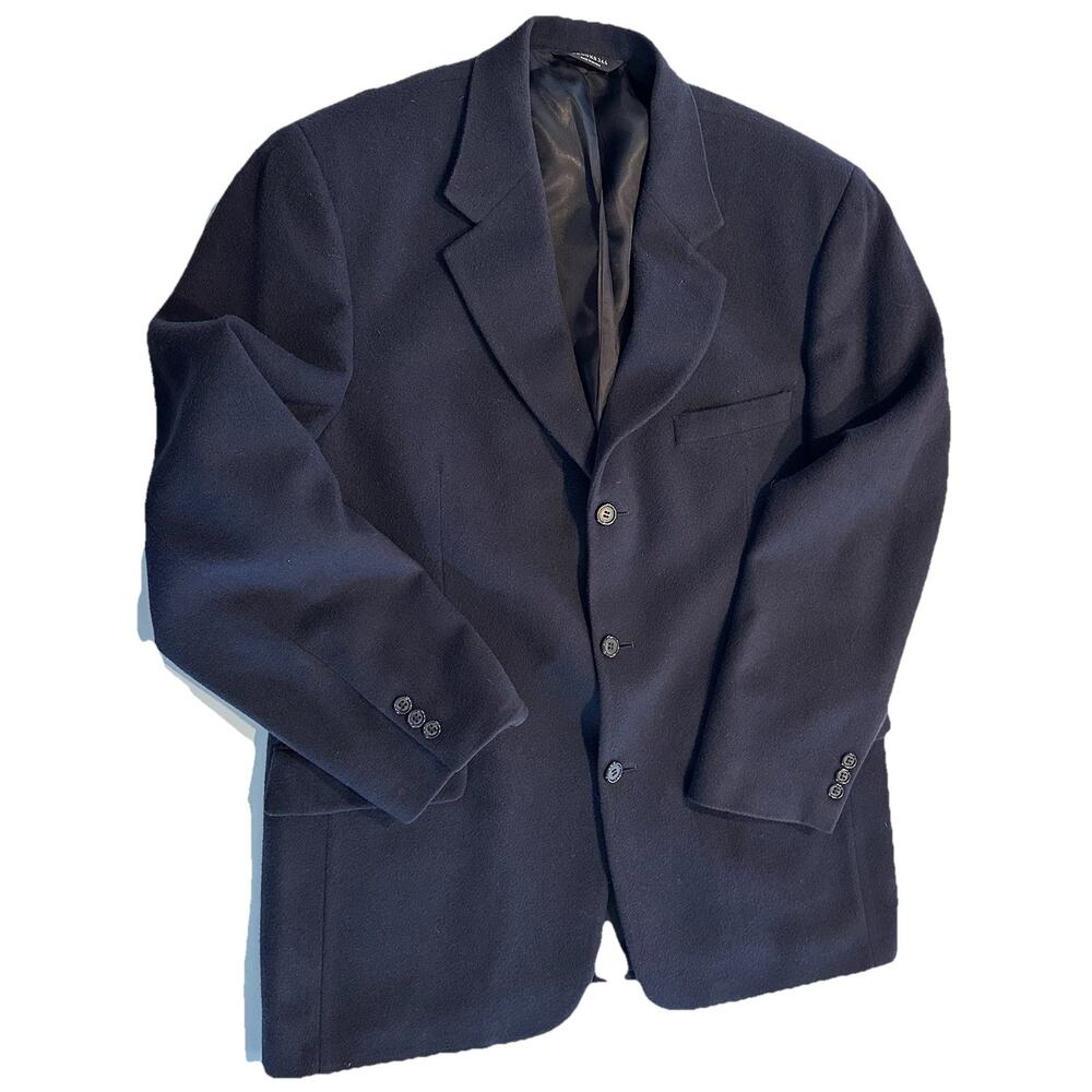 BROOKS 346 Mens Camel Hair Blazer Sz 41R Sports Coat Professional Navy Preppy
